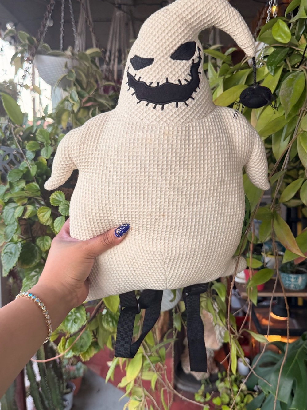 Cream NBC Halloween Oogie Boogie Plush Backpack